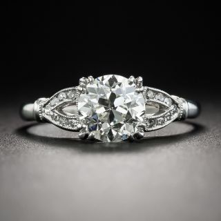 Art Deco 1.37 Carat Diamond Platinum Engagement Ring - GIA K VVS2 - 1