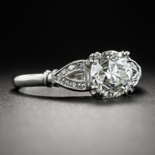 Art Deco 1.37 Carat Diamond Platinum Engagement Ring - GIA K VVS2