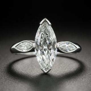 Art Deco 1.40 Carat Marquise Diamond Engagement Ring GIA - F VS1 - 1