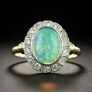 Art Deco 1.41 Carat Opal and Diamond Ring - 2