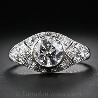 Art Deco 1.46 Carat Diamond Engagement Ring - 1
