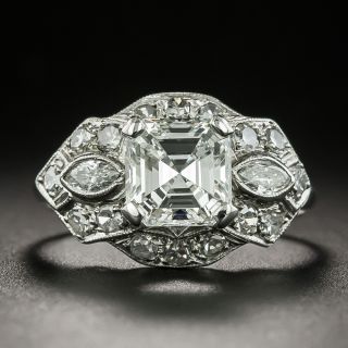Art Deco 1.50 Carat Asscher-Cut Diamond Engagement Ring - GIA G SI1 - 2