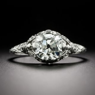 Art Deco 1.51 Carat Antique Cushion-Cut Diamond Engagement Ring - GIA  I I1 - 2