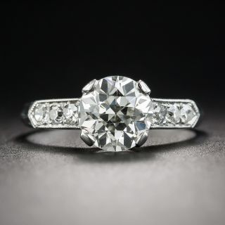 Art Deco 1.53 Carat Diamond Platinum Engagement Ring - GIA J VS2