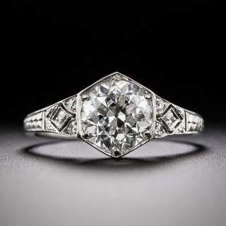 Art Deco 1.54 Carat Diamond Engagement Ring - GIA F SI1 - 2
