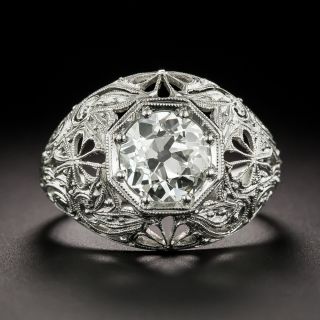 Art Deco 1.60 Carat Diamond Engagement Ring, GIA - K VS1 - 4