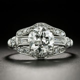Art Deco 1.64 Carat Diamond Engagement Ring - GIA H VS2 - 2