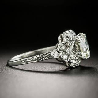 Art Deco 1.64 Carat Diamond Ring with Bow Accents -  GIA N VVS2