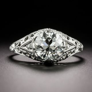 Art Deco 1.73 Carat Diamond Engagement Ring - GIA F I1 - 2