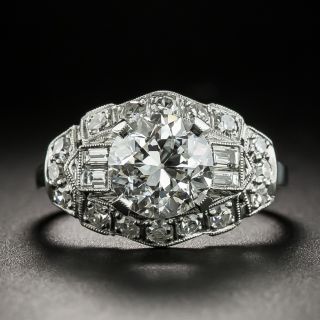 Art Deco 1.73 Carat Diamond Platinum Engagement Ring - GIA F VS2 - 2