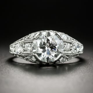 Art Deco 1.74 Carat Diamond Engagement Ring - GIA E VS1 - 8