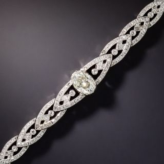  Art Deco 1.87 Carat Oval-Cut Diamond Bracelet  - 3