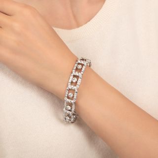 Art Deco 13.00 Carat Diamond Link Bracelet