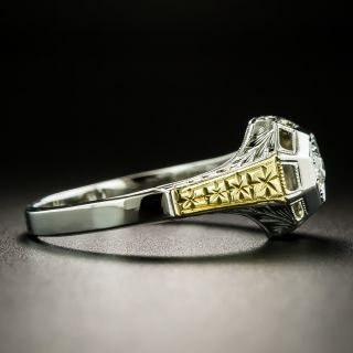 Art Deco .15 Carat Diamond Two-Tone Ring - Size 9 1/4