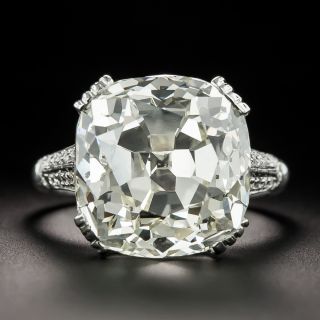 Art Deco 18.86 Carat Diamond Engagement Ring - GIA O-P SI2 - 3