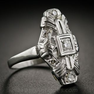 Art Deco 1930s Platinum and Diamond Dinner Ring