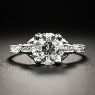 Art Deco 2.01 Carats Platinum Engagement Ring - GIA I SI2 - 3