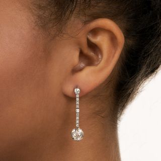Art Deco 2.06 Carat Diamond Dangle Earrings - GIA
