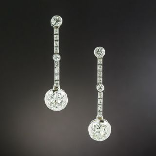 Art Deco 2.06 Carat Diamond Dangle Earrings - GIA - 2