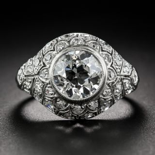 Art Deco 2.10 Carat European-Cut Diamond Ring - GIA I VS1 - 1