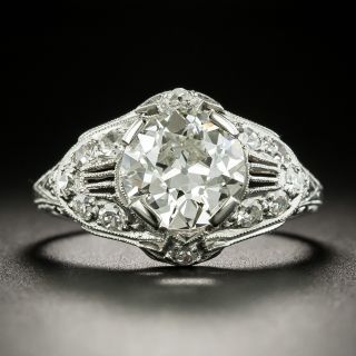 Art Deco 2.11 Carat Diamond Engagement Ring - GIA J VVS2 - 2
