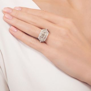 Art Deco 2.13 Carat Cushion-Cut Diamond Engagement Ring - GIA L VS2