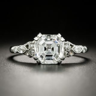 Art Deco 2.17 Carat Square Emerald-Cut Diamond Ring - GIA E VS 1 - 2