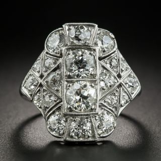 Art Deco 2.35 Carat Total Weight Diamond Dinner Ring - 2