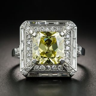 Art Deco 2.51 Carat Fancy Intense Yellow Diamond Engagement Ring - GIA - 2