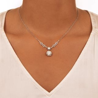 Art Deco 2.61 Carat Diamond Necklace - GIA M SI1