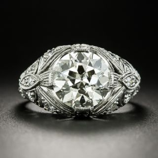 Art Deco 2.66 Carat Diamond Engagement Ring - GIA M VS2 - 3