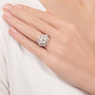 Art Deco 2.82 Carat Diamond Engagement Ring - GIA L VS1