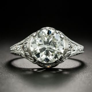 Art Deco 2.84 Carat Diamond Engagement Ring - GIA M SI1 - 2