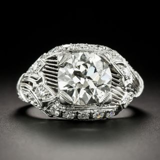 Art Deco 2.93 Carat Diamond Engagement Ring - GIA  J SI1 - 3