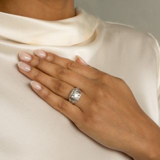 Art Deco 2.93 Carat Diamond Engagement Ring - GIA  J SI1