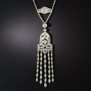 Art Deco 20.00 Carat Diamond Cascade Necklace  - 2