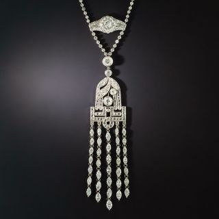 Art Deco 20 Carat Diamond Cascade Necklace  - 3