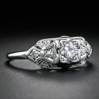  Art Deco .20 Carat Diamond Engagement Ring