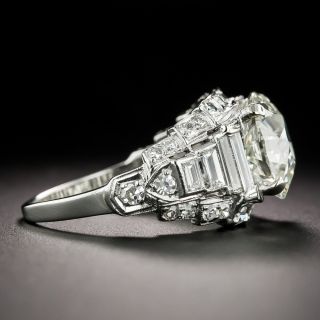 Art Deco 3.24 Carat Diamond Engagement Ring - GIA K VS2 
