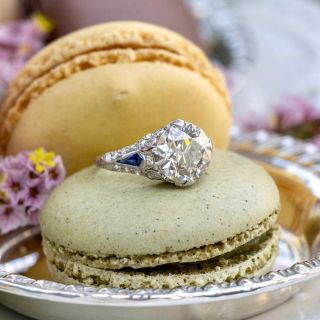 Art Deco 3.30 Carat Diamond Engagement Ring - GIA M SI1