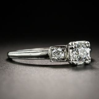 Art Deco .38 Carat Center Diamond Platinum Engagement Ring