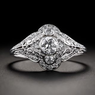 Art Deco .38 Carat Diamond Engagement Ring - 2