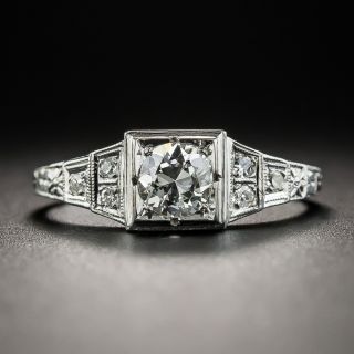 Art Deco .40 Carat Diamond Platinum Engagement Ring  - 1