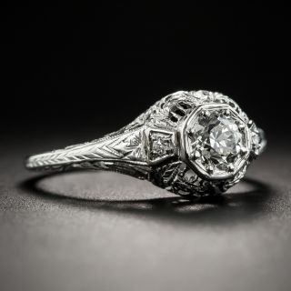Art Deco .40 Carat Diamond Platinum Engagement Ring