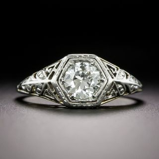Art Deco .45 Carat Diamond Solitaire Ring - 2