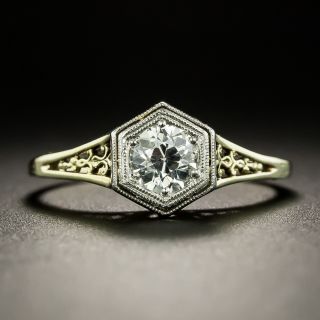 Art Deco .46 Carat Solitaire Engagement Ring - 3