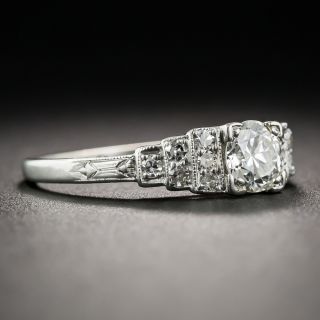  Art Deco .47 Carat Diamond Engagement Ring