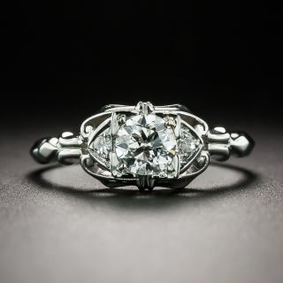 Art Deco .48 Carat Diamond Engagement Ring - 2
