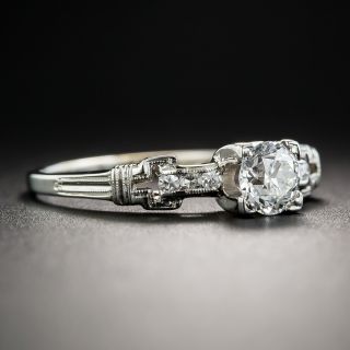 Art Deco .48 Carat Diamond Platinum Engagement Ring 