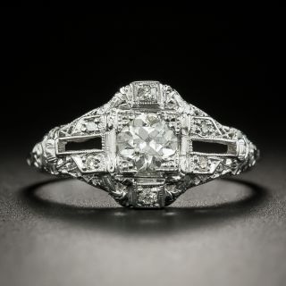 Art Deco .49 Carat Diamond Engagement Ring - 2